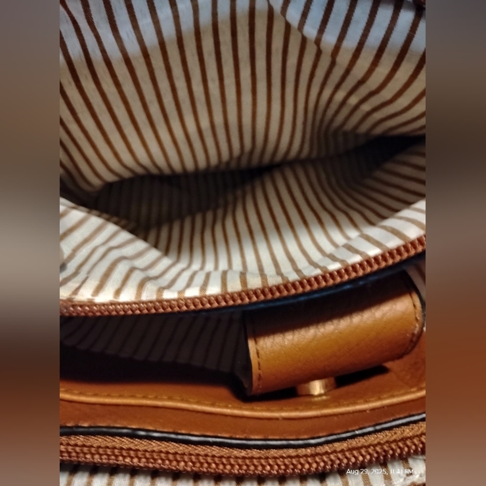Christian Siriano Brown Leather Satchel - Picture 3 of 5
